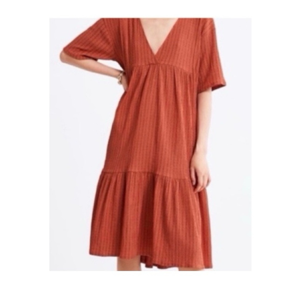 Zara Textured Woven‎ Ruffle Dress